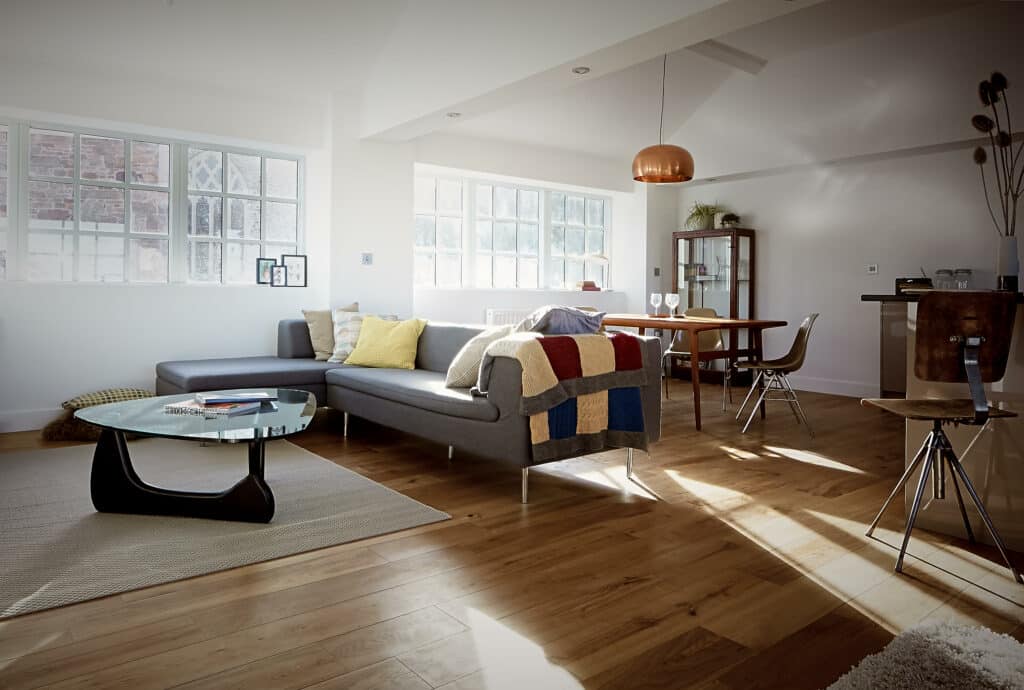 wood flooring in a modern chique exeter home